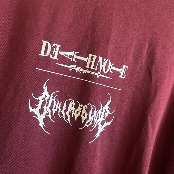 Civil Regime Death Note Maroon Long Sleeve Compression Shirt - Picture 2 of 5